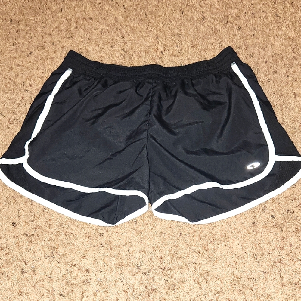 Champion - Women's Black/White Athletic Shorts - Comfort Fit - Sz L